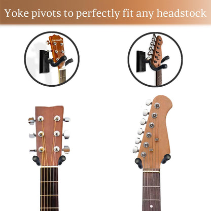Gitarren-Wandhalterung, 2er-Pack, Gitarrenbügel aus schwarzem Nussbaumholz, U-förmige Gitarren-Wandhalterung, Gitarrenhalter-Hakenständer für Akustik-, E-Gitarre, Banjo,, Bass, Geschenk für Gitarristen, Männer, Jungen