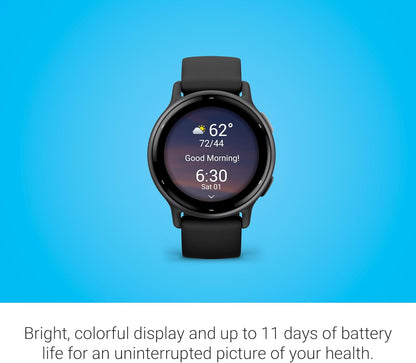 Garmin vívoactive 5, GPS-Smartwatch für Gesundheit und Fitness, AMOLED-Display, bis zu 11 Tage Akkulaufzeit, Schwarz