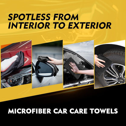 HOMEXCEL Mikrofasertuch 12er-Pack, 31,75 x 31,75 cm Mikrofasertücher für Autos, ultra-saugfähiges Autowaschtuch, fusselfreie, streifenfreie Reinigungstücher für Auto, Küche und Fenster (Grau)