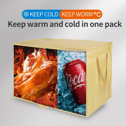 Bodaon Isolierte Essensliefertasche - Warm- & Kalthaltetransporttasche, Catering/Doordash Pizzawärmer, Einkaufstasche, Kühltasche für Partys (Schwarz-Rot, 1 St.), Ideal für den Transport warmer Speisen