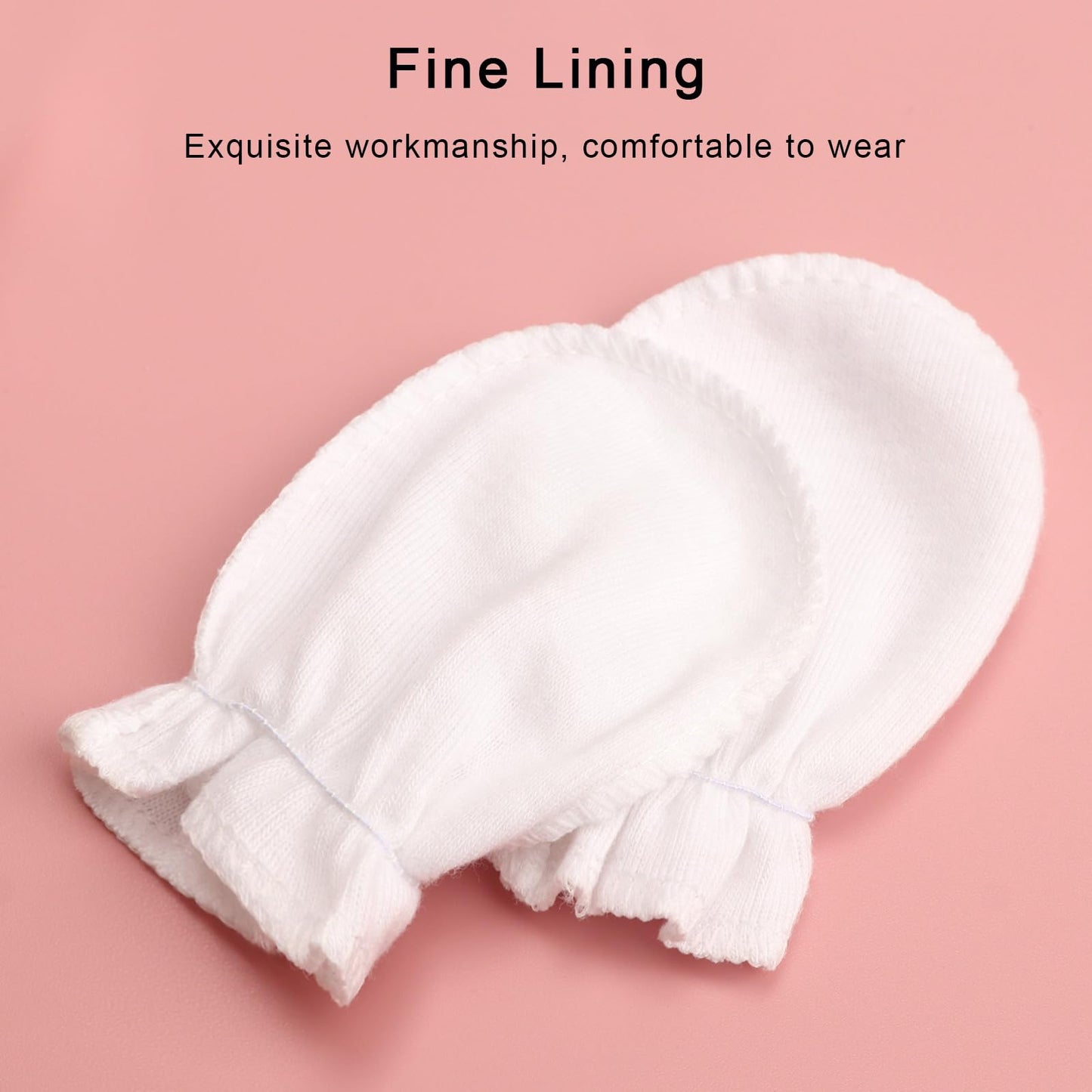 BQUBO Baby Fäustlinge Kratzschutz Handschuhe aus Baumwolle mit elastischem Bündchen Hypoallergen für Neugeborene und Babys von 0-6 Monaten Jungen und Mädchen