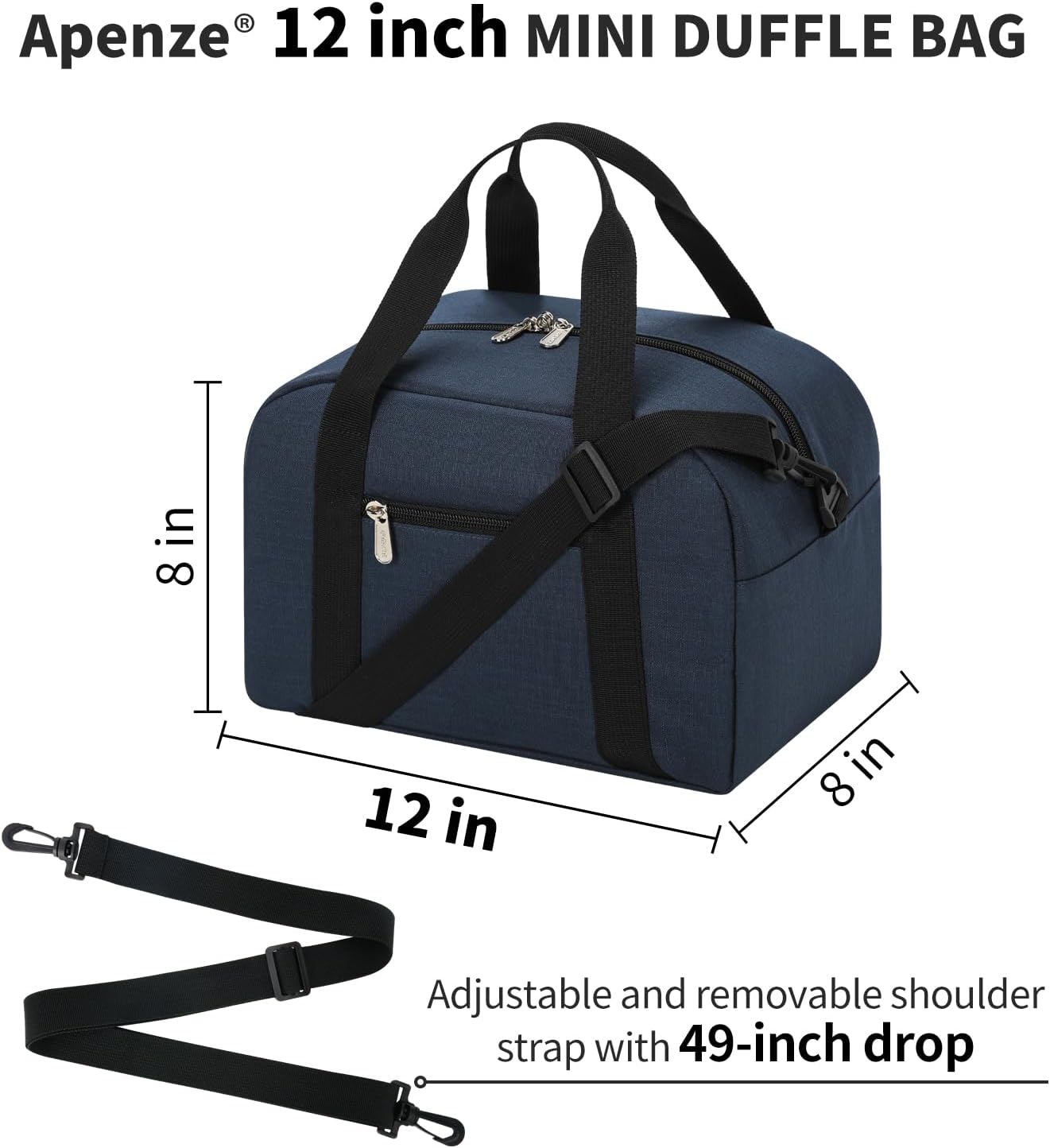 Kleine Sporttasche 18 Zoll Handgepäck Reisetasche für Wochenendtrips Sport-Schwarz