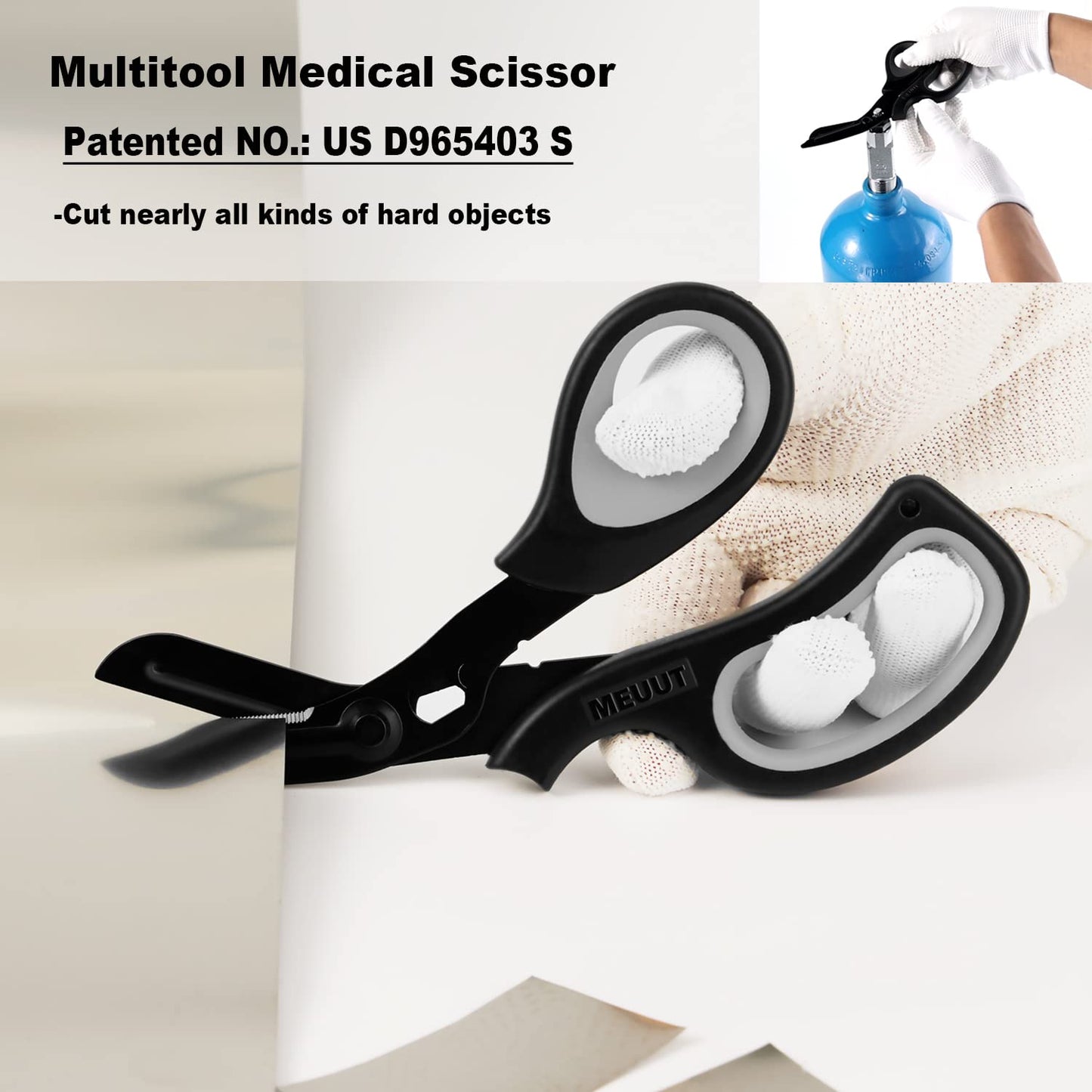MEUUT 2 Pack Medical Scissors Trauma Shears for Left and Right Hand -Patented Bandage Scissors All Purpose with Non-Stick Blades, Surgical Grade Shears Stainless Steel EMT Scissors for Nurses EMT