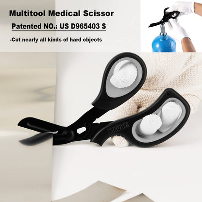 MEUUT 2 Pack Medical Scissors Trauma Shears for Left and Right Hand -Patented Bandage Scissors All Purpose with Non-Stick Blades, Surgical Grade Shears Stainless Steel EMT Scissors for Nurses EMT