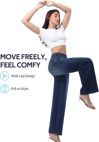 Pull on Wide Leg Jeans for Women