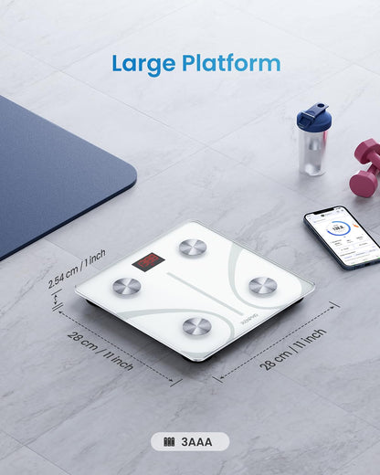 RENPHO Smart-Waage für Körpergewicht, FSA- und HSA-berechtigt, Digitale Badezimmerwaage BMI Waage Bluetooth Körperfettwaage, Körperanalysewaage Gesundheitsanalysator mit Smartphone-App, 400 lbs - Elis 1