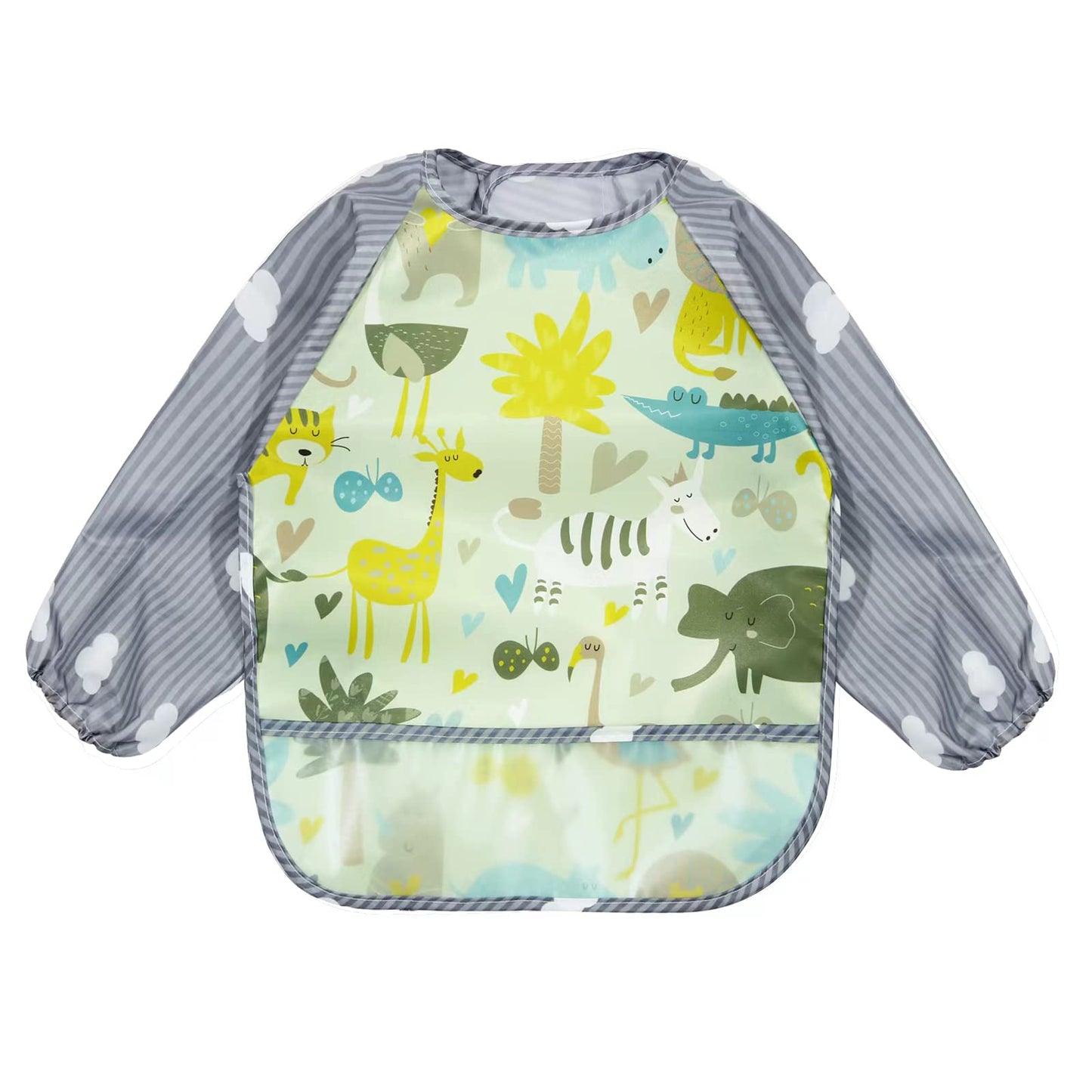 PandaEar 3er Pack Langarm-Lätzchen | Wasserdichtes Lätzchen mit langen Ärmeln für Babys, Säuglinge, Kleinkinder von 6–36 Monaten (Tier)