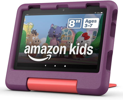 Amazon Fire HD 8 Kids tablet, includes kid-proof bumper for ages 3-5, ad-free content with parental controls, 13-hr battery, 32GB, Blue, newest model