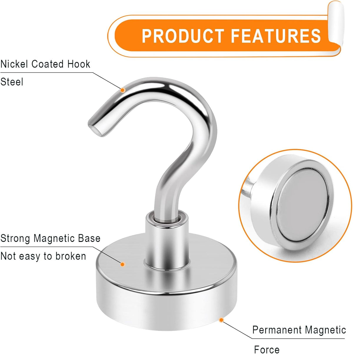 MIKEDE Magnetic Hooks 15Pack 30lbs+ Magnet Hook Cruise Cabin Ship Essentials Heavy Duty Strong Magnets Refrigerator Fridge Hanging for Classroom Beach Vacation Kitchen Grills Home ﻿