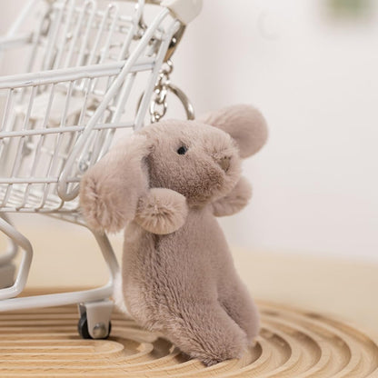 Niedlicher Hasen-Plüsch-Schlüsselanhänger für Handtasche, 3,5 Zoll Mini-Kaninchen-Schlüsselanhänger für Rucksack, Handtaschen-Anhänger, Geschenk für Mädchen und Frauen