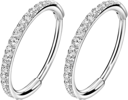 20G, 10mm2 Pcs, Silver, Clear Cz, 10mm