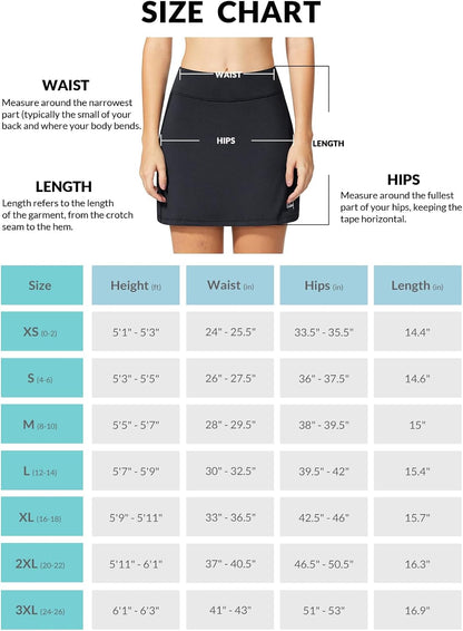 baleaf Damen Tennis Golf Röcke Skorts mit Shorts Laufsport Stretch Athletic mit Innentaschen