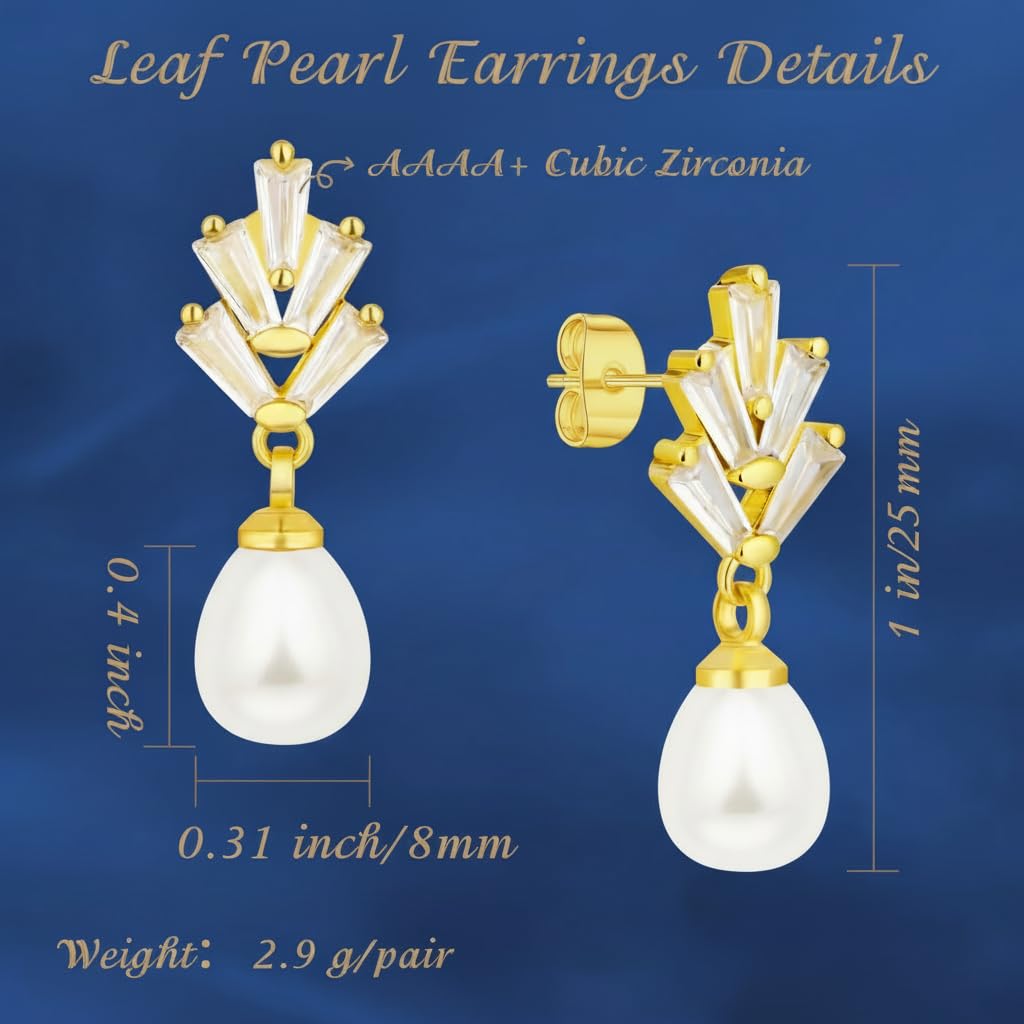 Trinckle Silber Tropfenohrringe mit Perlen, Silber Hängeohrringe für Frauen 5mm Brautperlen Lange Ohrringe für Muttertag, Weiß Boho Accessoires Hochzeitsschmuck, Silber Statement Ohrringe für Abschlussball Geburtstag