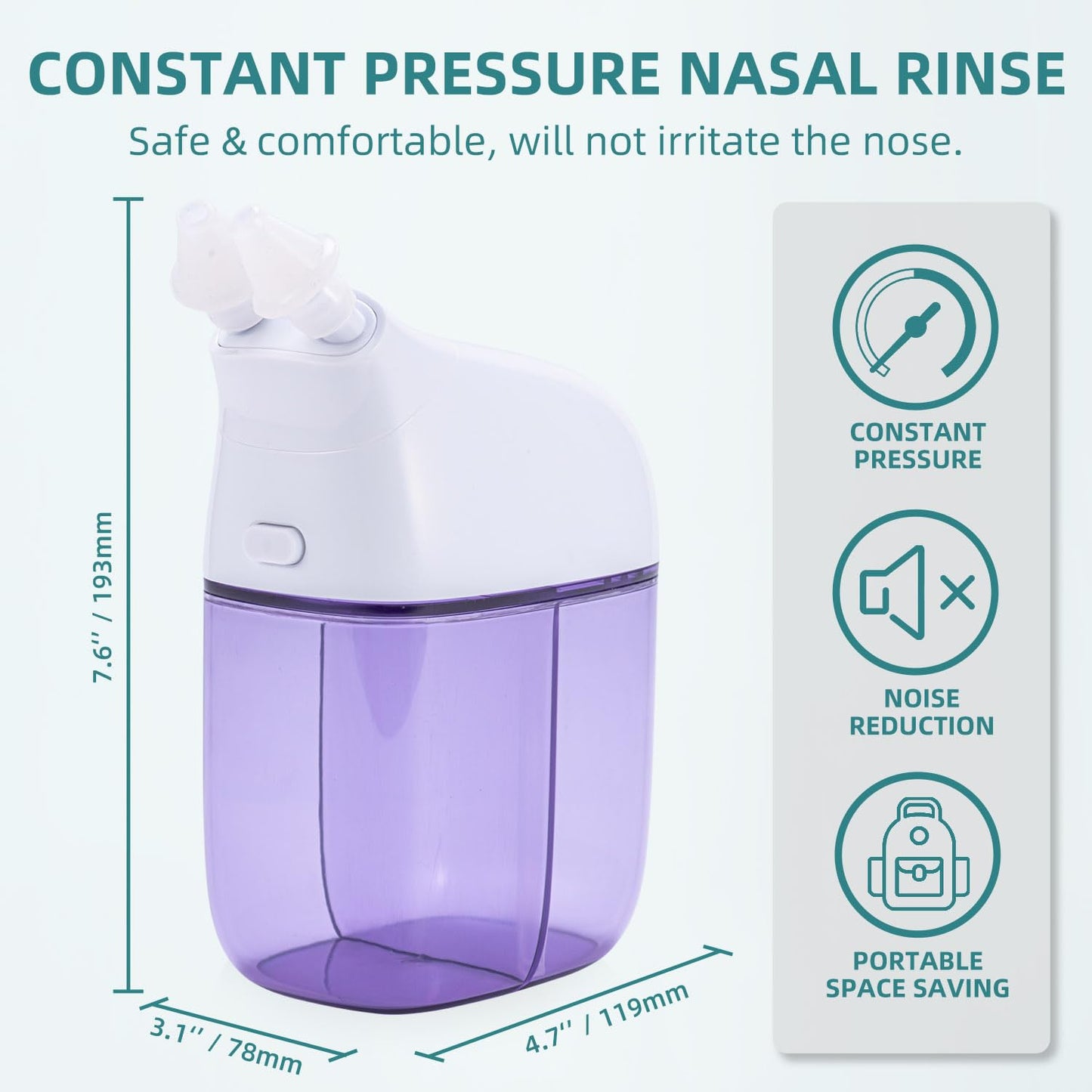 Nasal Irrigation System, Nasal Rinse Machine, Sinus Rinse Machine, Sinus Cleaner Machine with Water Tank & Waste Collection Tank - Nose Cleaner for Sinus,SinusAdult,Allergy Relief - Blue