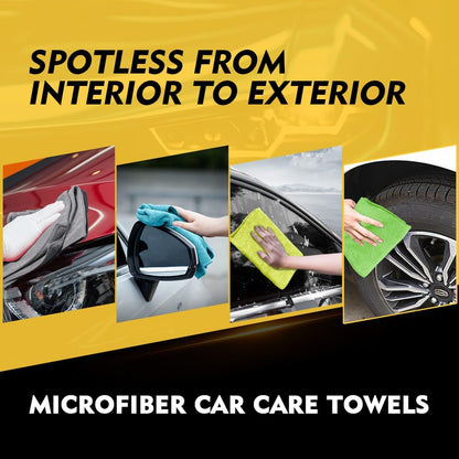 HOMEXCEL Mikrofasertuch 12er-Pack, 31,75 x 31,75 cm Mikrofasertücher für Autos, ultra-saugfähiges Autowaschtuch, fusselfreie, streifenfreie Reinigungstücher für Auto, Küche und Fenster (Grau)