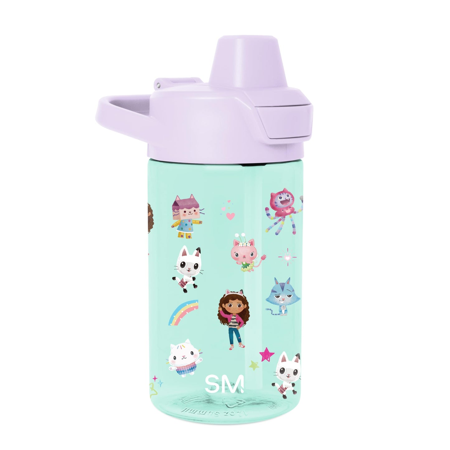 Simple Modern Peppa Pig Kids Tritan Plastic Summit Water Bottle | 12 oz BPA-Free Cup with Covered Leak Proof Straw Lid for Girls, Toddlers | Bubbles