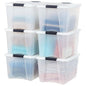 IRIS USA 6-Pack Clip Box with Latching Lids, 18 Quart Craft Storage Bins, Art & Writing Supply Containers for Home, Office & Classroom Organization