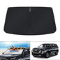 KUST Windshield Sun Shade for 2017-2026 Tesla Model Y/Model 3 Sunshade Accessories (Fit 2025-2026 Model Y Juniper / 2024 Model 3 Highland) Upgraded Foldable Sunshade, Blocks UV Rays Keep Car Cool