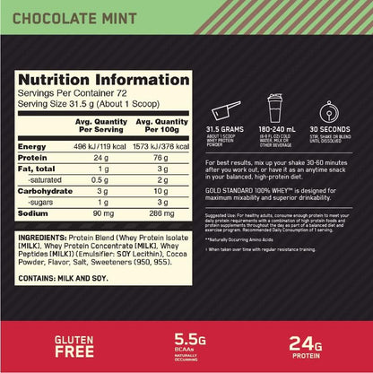 OPTIMUM NUTRITION Gold Standard 100% Whey Protein Powder, Double Rich Chocolate, 2.27kg - [packaging may vary]