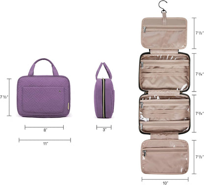 BAGSMART Kulturbeutel Reise-Organizer mit Aufhängehaken, wasserdichte Make-up-Kosmetiktasche für Zubehör, Shampoo, Standardbehälter, Toilettenartikel