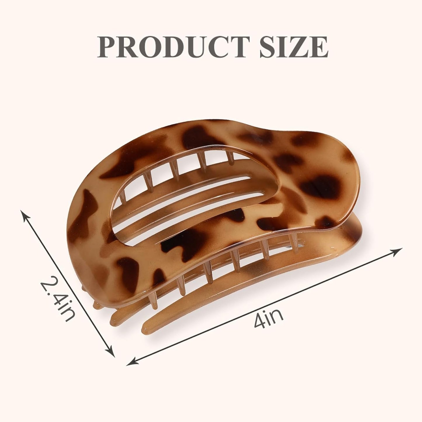 4 Stück Flache Runde Krallen-Haarspangen für Frauen Mädchen Starker Halt Französischer Stil für Dickes Dünnes Haar mit Gebogenem Design Bequem zum Liegen