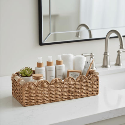 CubesLand Paper Rope Scalloped Edge Toilet Paper Storage Basket Review