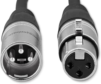 Amazon Basics XLR-Mikrofonkabel für Tonstudio-Lautsprecher, PA-System, Vollkupferleiter, 3 m, Schwarz