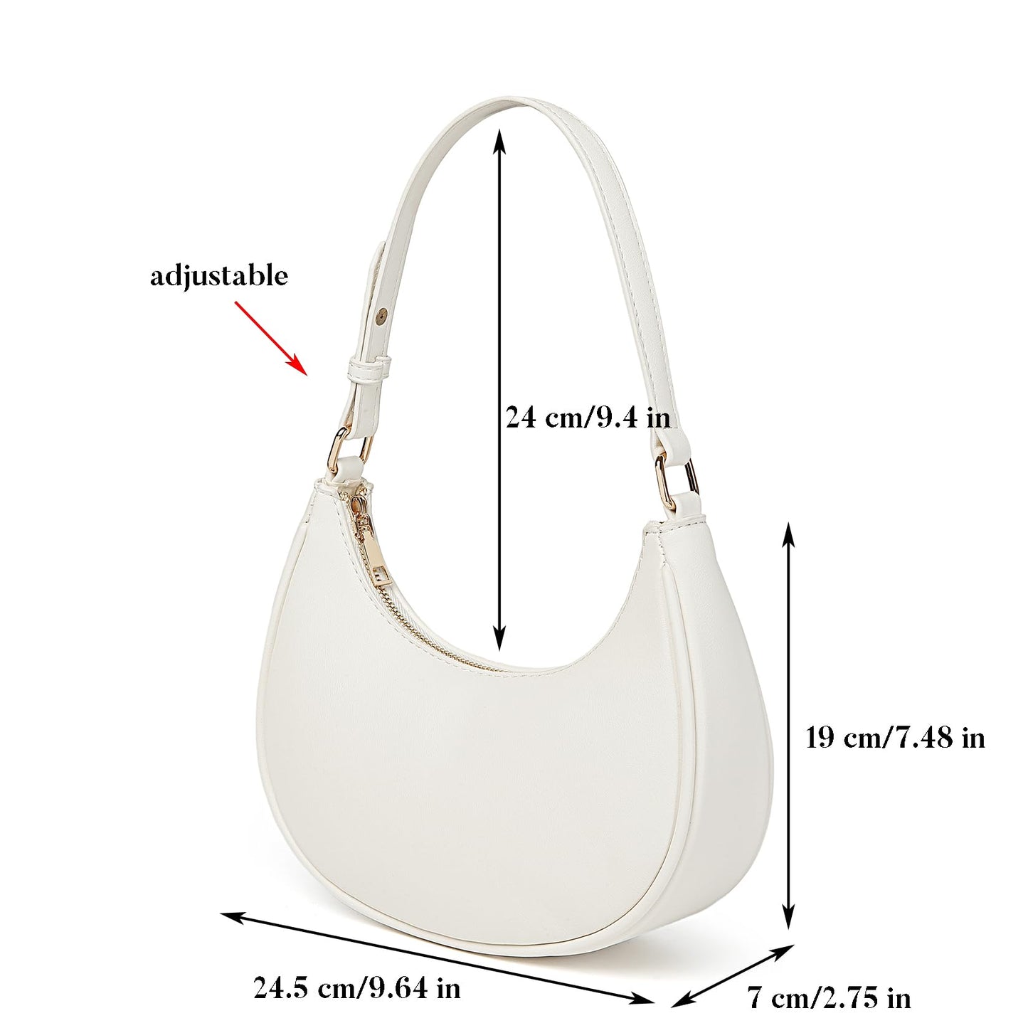 Barabum Kleine Umhängetasche für Damen, halbmondförmige Geldbörse, Y2K Trend Clutch Handtaschen