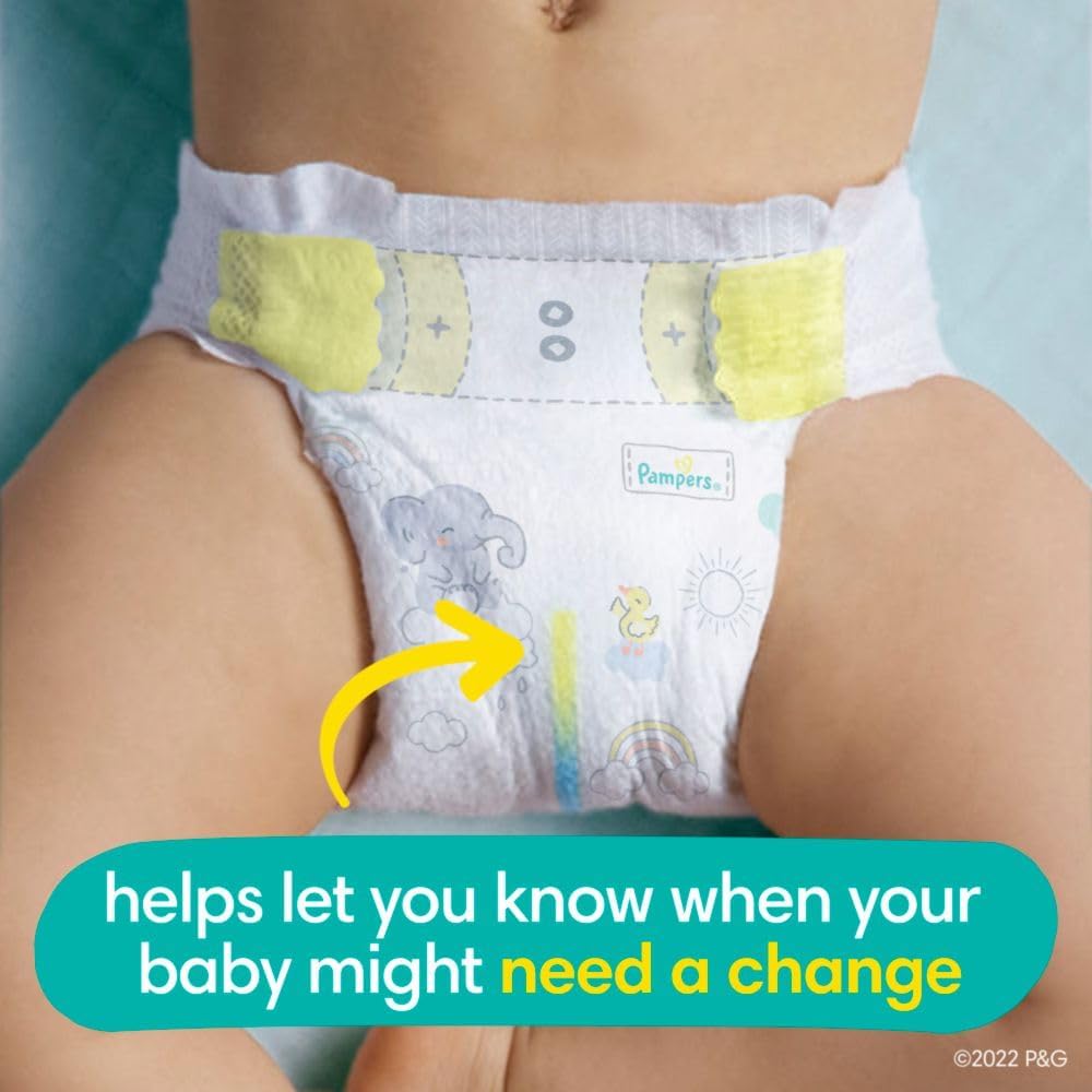 Pampers Swaddlers Windeln, Größe 0 (bis 4,5 kg), 84 Stück, Saugfähig, Hält Babys trocken und bequem, Hautverträgliche Einwegwindel