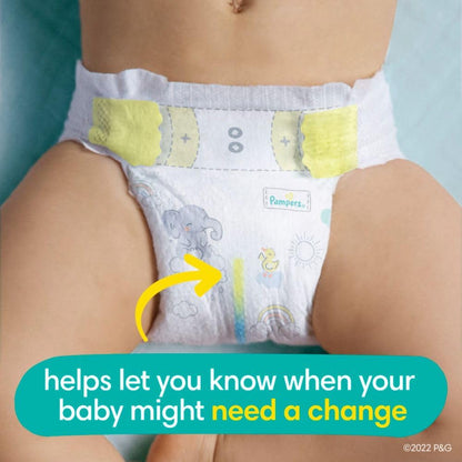 Pampers Swaddlers Windeln, Größe 0 (bis 4,5 kg), 84 Stück, Saugfähig, Hält Babys trocken und bequem, Hautverträgliche Einwegwindel
