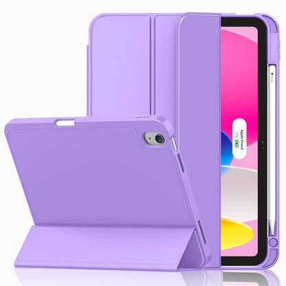 iMieet Case for iPad (A16)/iPad 10th Generation [11-Inch 2025/10.9 Inch 2022], Trifold Stand Smart Cover with Pencil Holder and Soft TPU Back, Supports Touch ID(Black)