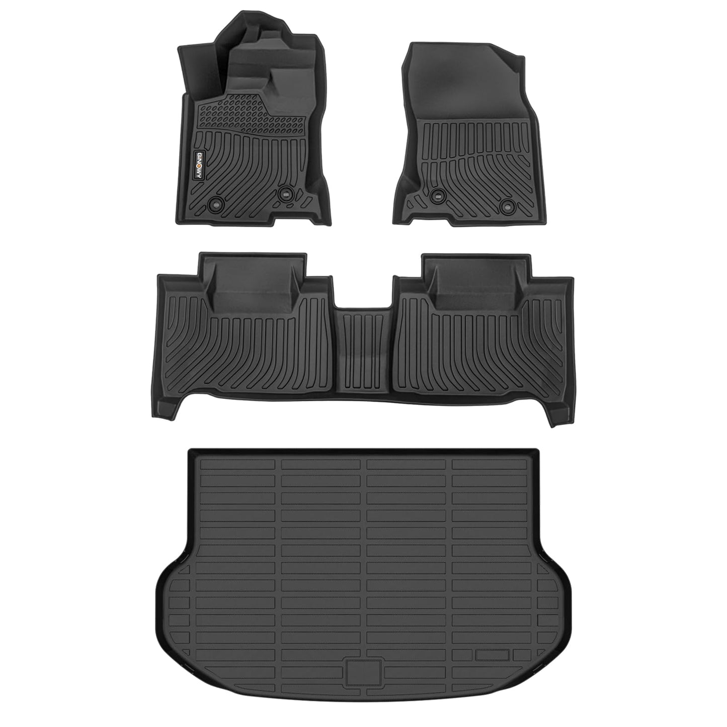 GINOWY-Floor Mats for Toyota 4Runner 1996-2002,1st+2nd Row,TPE All Weather Car Mats Custom Fit Rubber Floor Liners Car Accessories for Toyota 4Runner