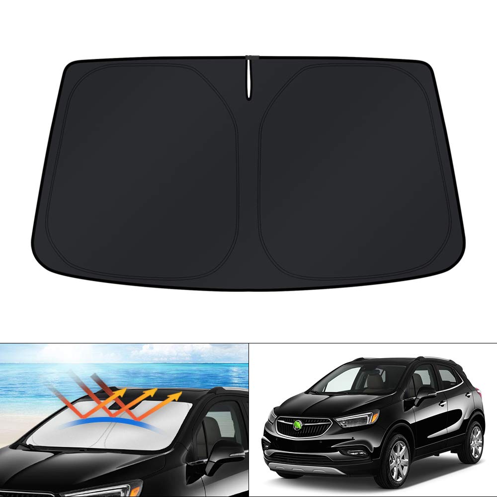 KUST Windshield Sun Shade for 2017-2026 Tesla Model Y/Model 3 Sunshade Accessories (Fit 2025-2026 Model Y Juniper / 2024 Model 3 Highland) Upgraded Foldable Sunshade, Blocks UV Rays Keep Car Cool
