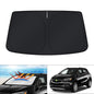 KUST Windshield Sun Shade for 2017-2026 Tesla Model Y/Model 3 Sunshade Accessories (Fit 2025-2026 Model Y Juniper / 2024 Model 3 Highland) Upgraded Foldable Sunshade, Blocks UV Rays Keep Car Cool