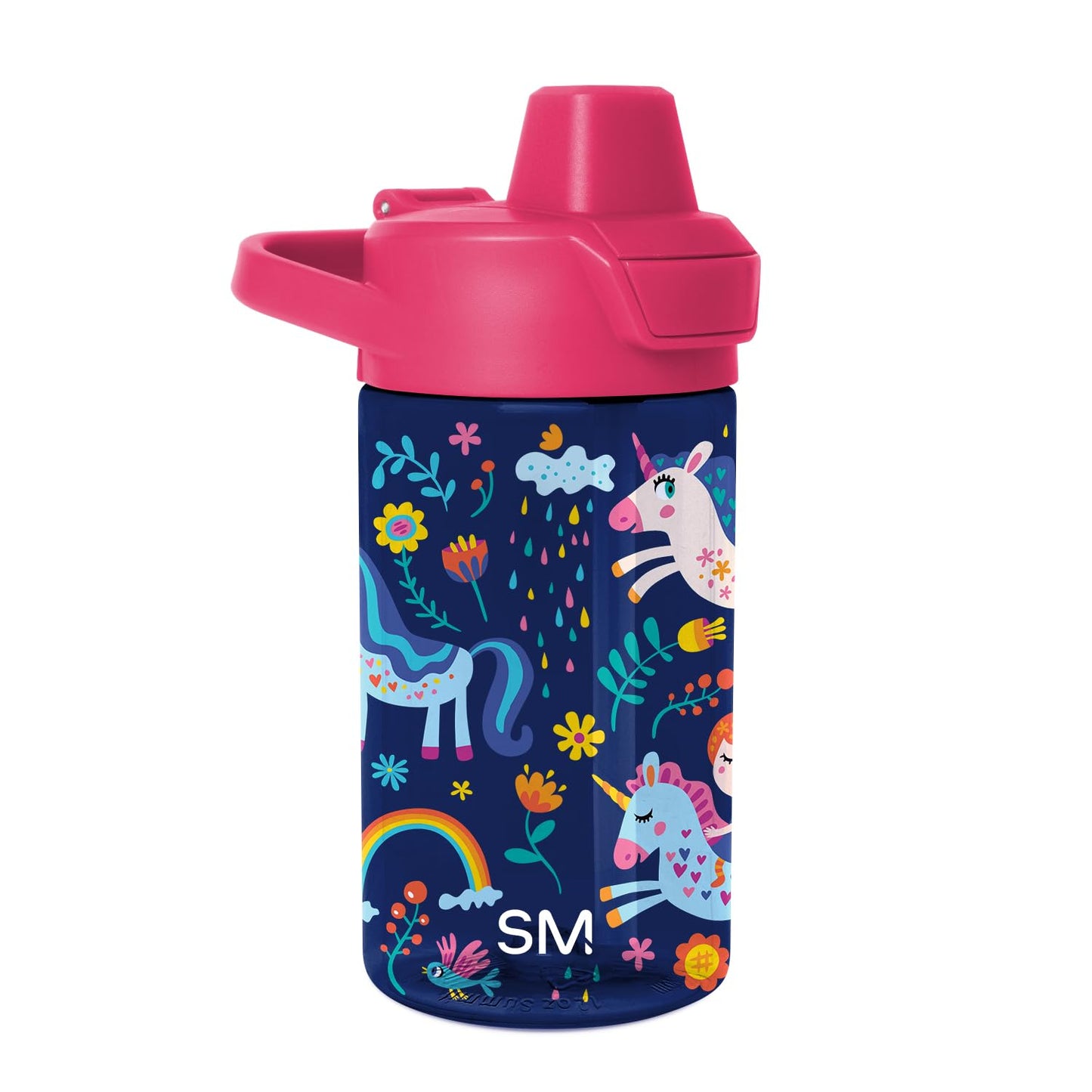 Simple Modern Peppa Pig Kids Tritan Plastic Summit Water Bottle | 12 oz BPA-Free Cup with Covered Leak Proof Straw Lid for Girls, Toddlers | Bubbles
