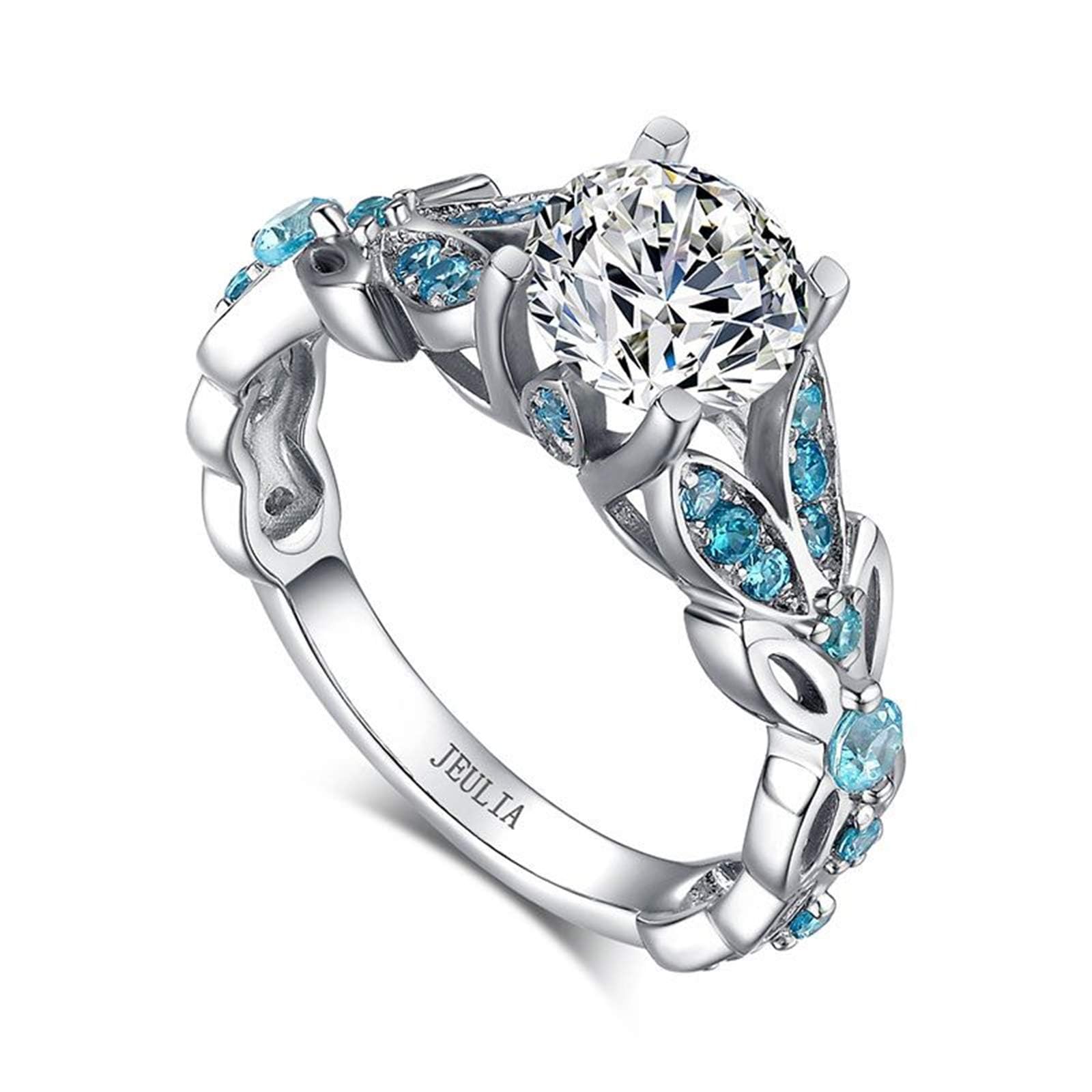 4.3 Carat Butterfly Ring 925 Sterling Silvers Crystal Ring Topaz Rings Bridal Rings Set for Women Wedding Engagement Promise With Jewelry Box