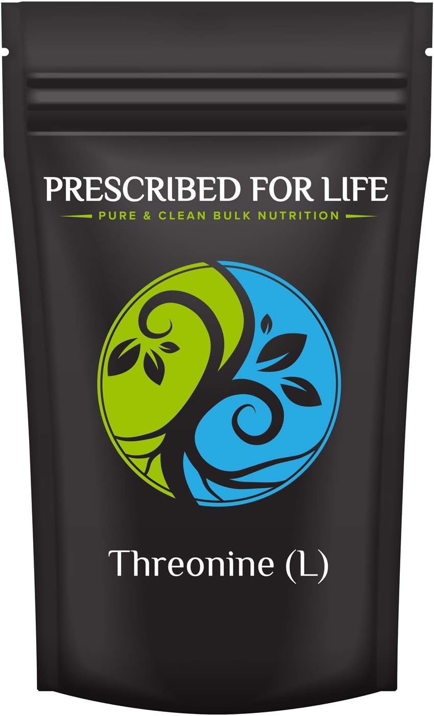 Prescribed For Life Threonine Powder (Assay: > 99%), L Threonine Essential Amino Acids Supplement, Vegan, Gluten Free, Non GMO (25kg / 55lb)