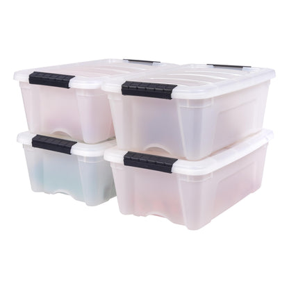 IRIS USA 6-Pack Clip Box with Latching Lids, 18 Quart Craft Storage Bins, Art & Writing Supply Containers for Home, Office & Classroom Organization