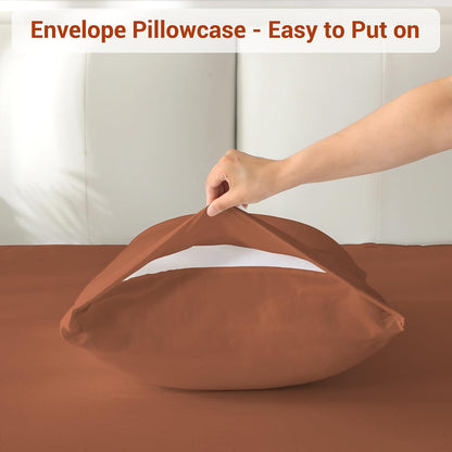 Cozy Up with Softan's Burnt Orange Queen Size Sheet Set