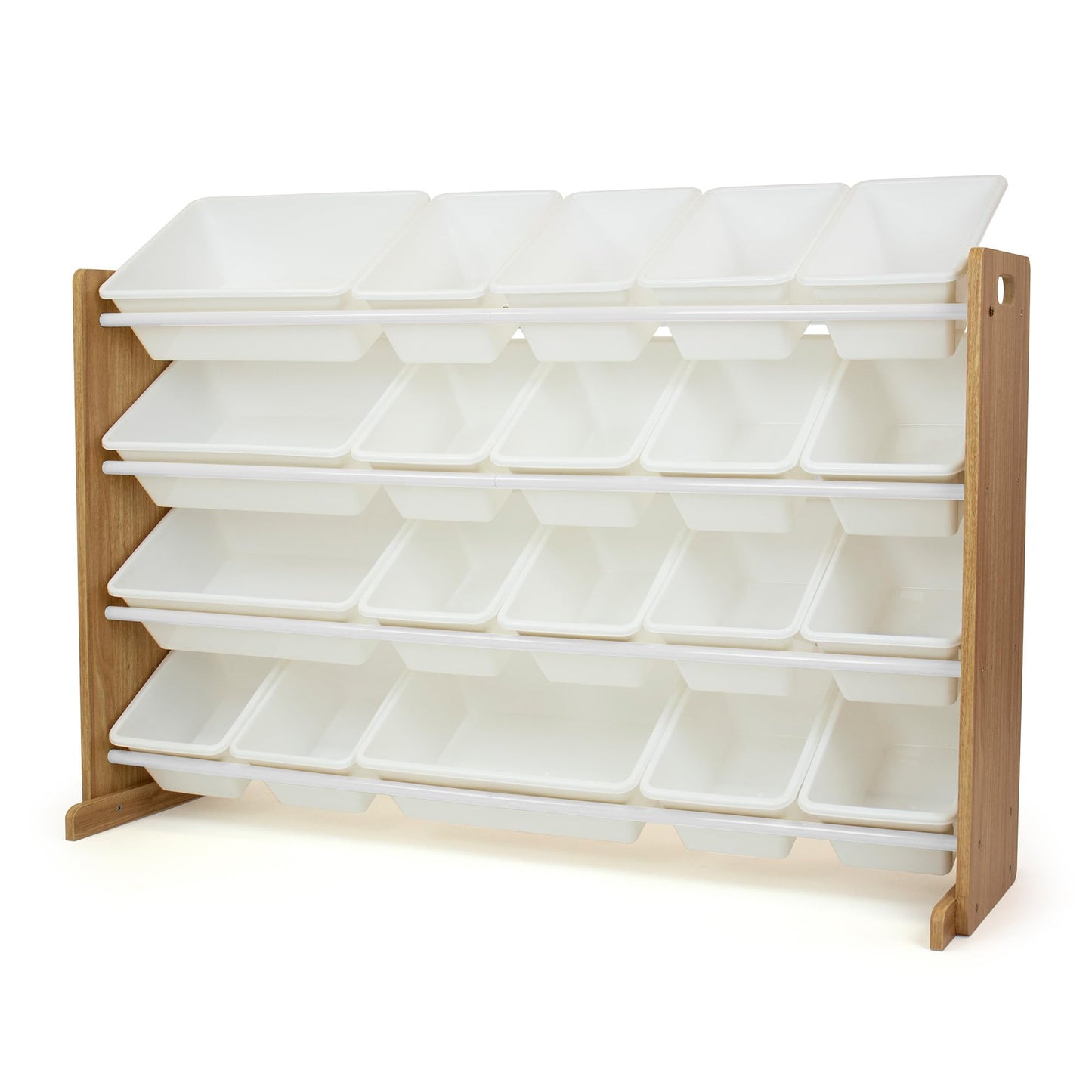 Humble Crew Toy Storage Organizer with 20 Removable Storage Bins for Kids Playroom, 4-Tier Toddler Toy Organization and Storage, Natural/White