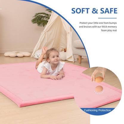 Huloo Sleep Ultra Soft Baby Spielmatte für den Boden, 3,3 cm dicke Elasti-Foam 127x127 cm Laufgittermatte für Kleinkinder, rutschfeste Rückseite, sicher zum Krabbeln und für die Bauchlage, Tatami-Stil (Dunkelgrau)