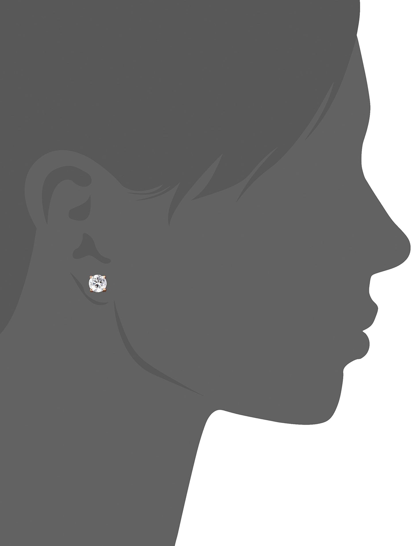 Amazon Essentials Yellow Gold Plated, Platinum or Rose Gold Plated Sterling Silver Infinite Elements Cubic Zirconia Stud Earrings | White, Blue, Green, or Pink Cubic Zirconia