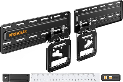 Perlegear Ultra Slim TV Wall Mount 0.3” Low Profile, Compatible with 43”- 86” Flat TV, Neo QLED, Frame TV, Flush Mount Flat Mount Bracket, Micro Gap, Holds up to 132 lbs, Blends Into Any Interior