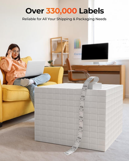 MUNBYN Bluetooth Thermodrucker für Versandetiketten, 130B Kabelloser 4x6 Etikettendrucker für kleine Unternehmen und Büros, kompatibel mit iPhone, Android, iPad, Windows, macOS, Canada Post, UPS, Purolator (Weiß)