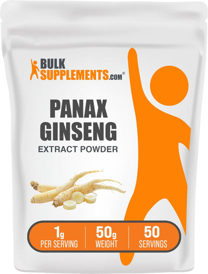 BulkSupplements.com Ginseng Root Extract Powder - Panax Ginseng Supplement, Herbal Supplement - Vegan & Gluten Free, 1g per Serving, 1kg (Pack of 5) (11 lbs)