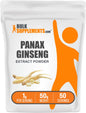 BulkSupplements.com Ginseng Root Extract Powder - Panax Ginseng Supplement, Herbal Supplement - Vegan & Gluten Free, 1g per Serving, 1kg (Pack of 5) (11 lbs)
