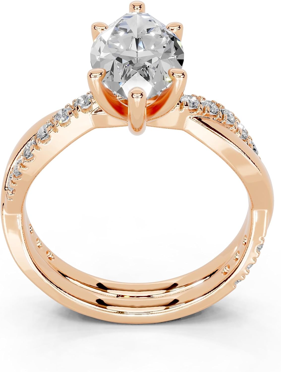 1-5 Carat 14K 18K Gold Platinum/Silver Marquise Cut 6 Prong Split Shank Lab Grown Diamond Ring Engagement Anniversary Wedding IGI Certified Promise Rings for Women (1-5 Ct, F-G Color, VS1-VS2 Clarity)