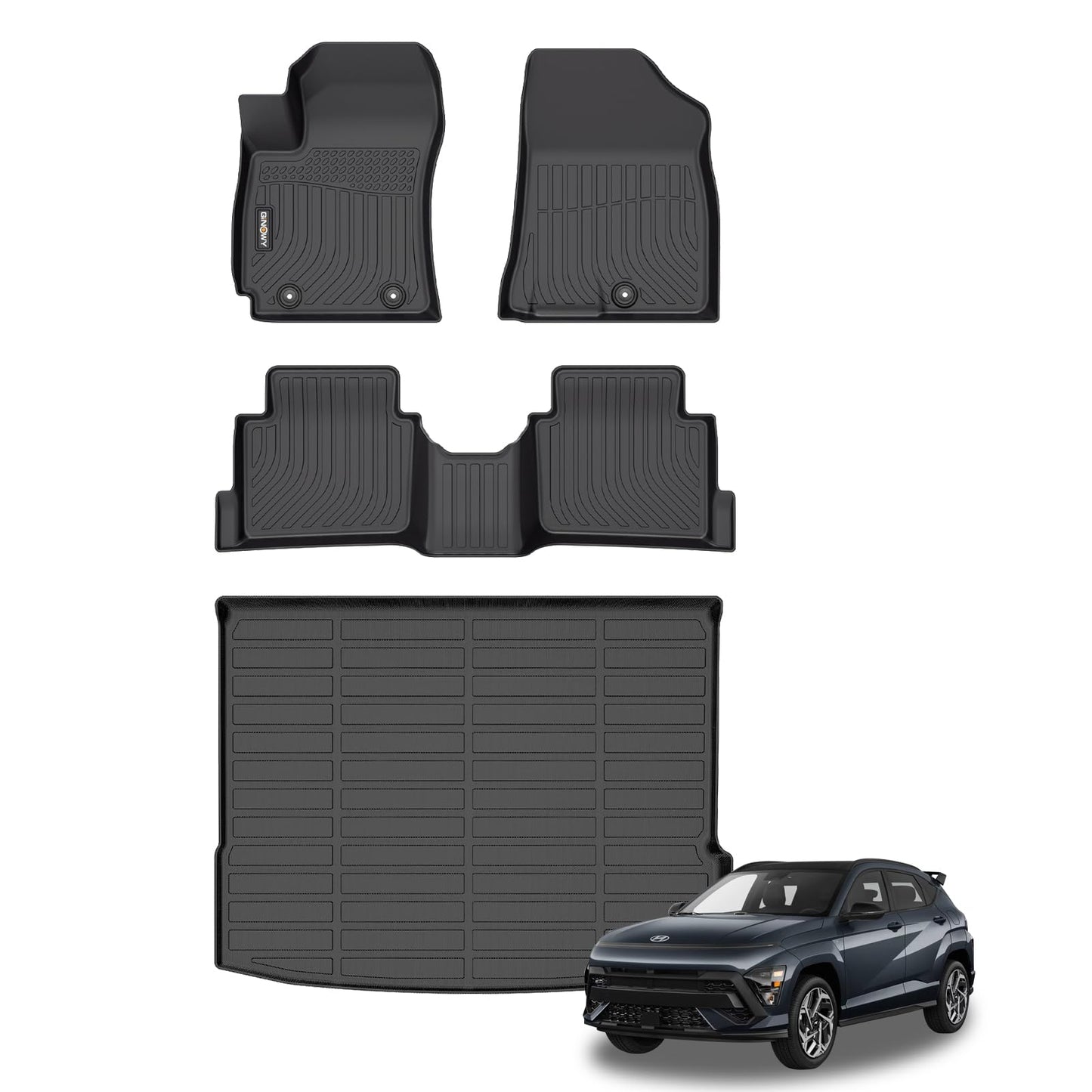 GINOWY-Floor Mats for Toyota 4Runner 1996-2002,1st+2nd Row,TPE All Weather Car Mats Custom Fit Rubber Floor Liners Car Accessories for Toyota 4Runner