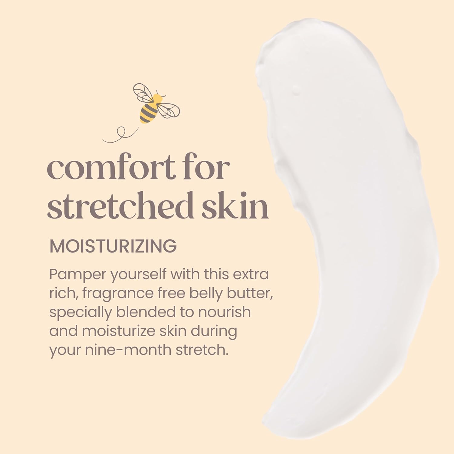 Burt's Bees Mama Belly Butter Stretch Mark Cream for Pregnancy Massages Body & Reduces Scar Appearance, Prenatal & Postnatal Tummy Skin Care, Shea Butter & Vitamin E Rich Formula, 6.5 Oz Tub