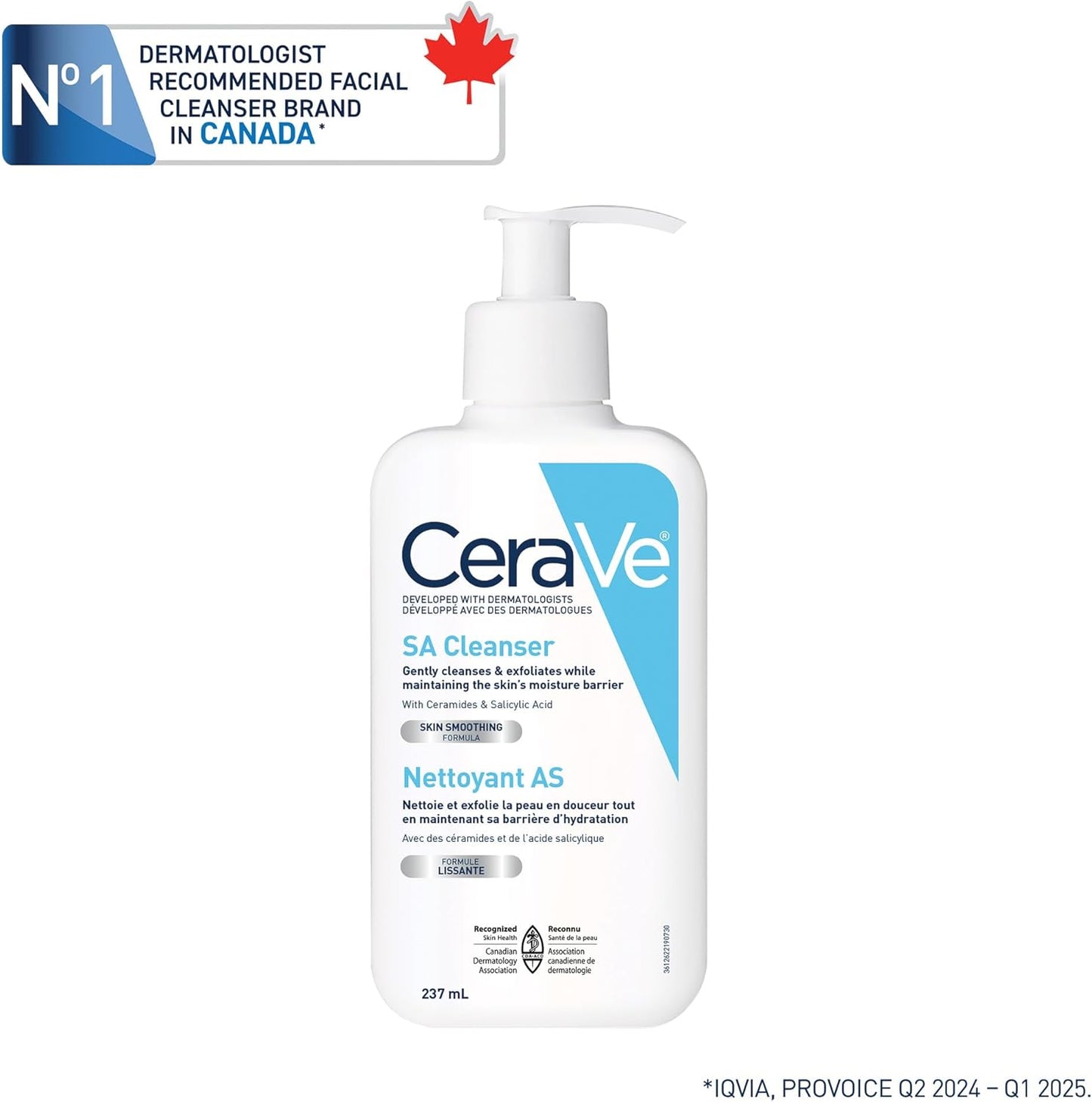 CeraVe Salicylic Acid Reinigung, Erneuerndes Peeling-Gesichtswaschmittel mit Vitamin D für normale Haut, parfümfrei, von CeraVe verifiziert, 473 ml